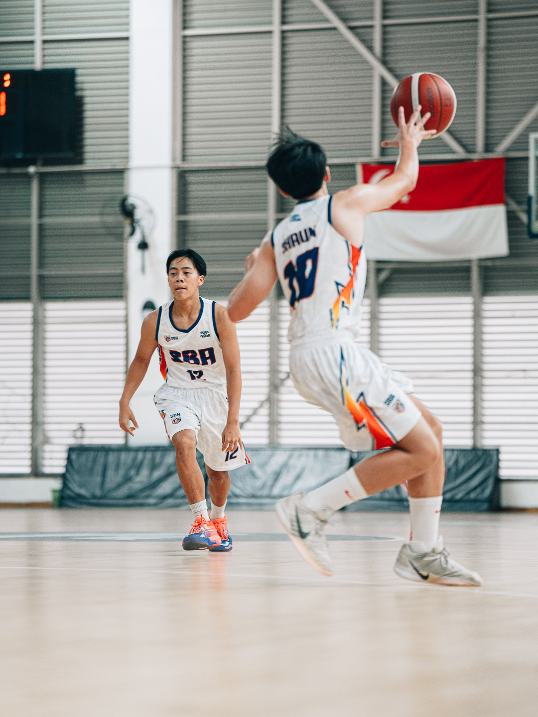 Two SBA trainees competing for the ball