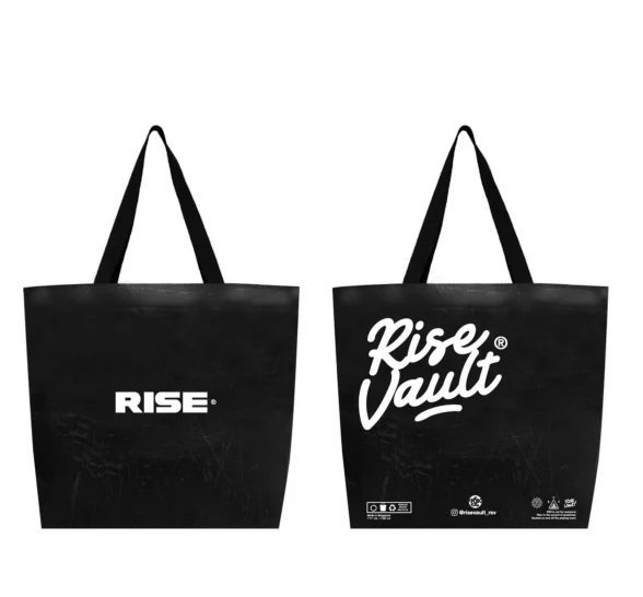 RV-A02 Team Tote, Matte black with white print