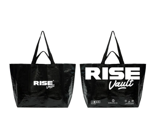 RV-A03 Team Tote, Gloss black with white print