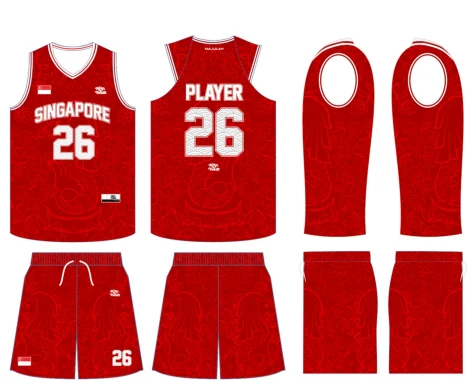 RV-K05 Singapore, Red with tonal print