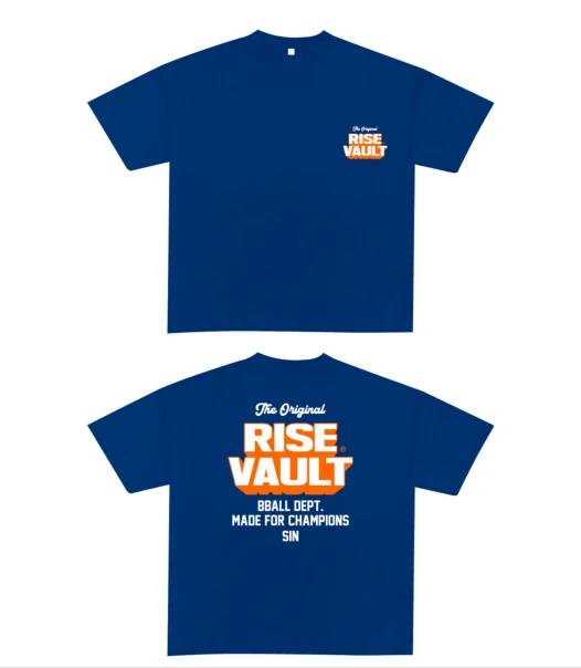 RV-T03 The Original Tee, Royal blue, orange and white print